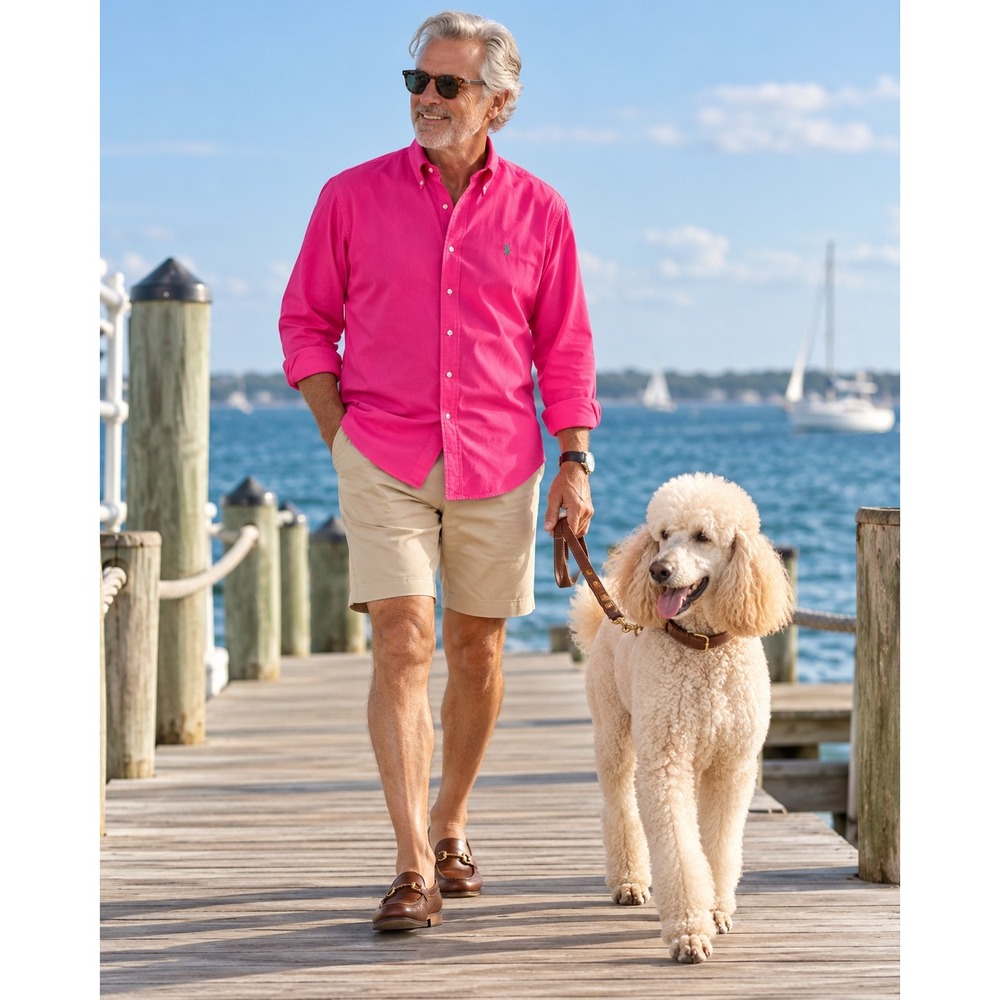 Ralph Lauren Button Down Long Sleeve Mens L Pink Colorful Preppy Fun